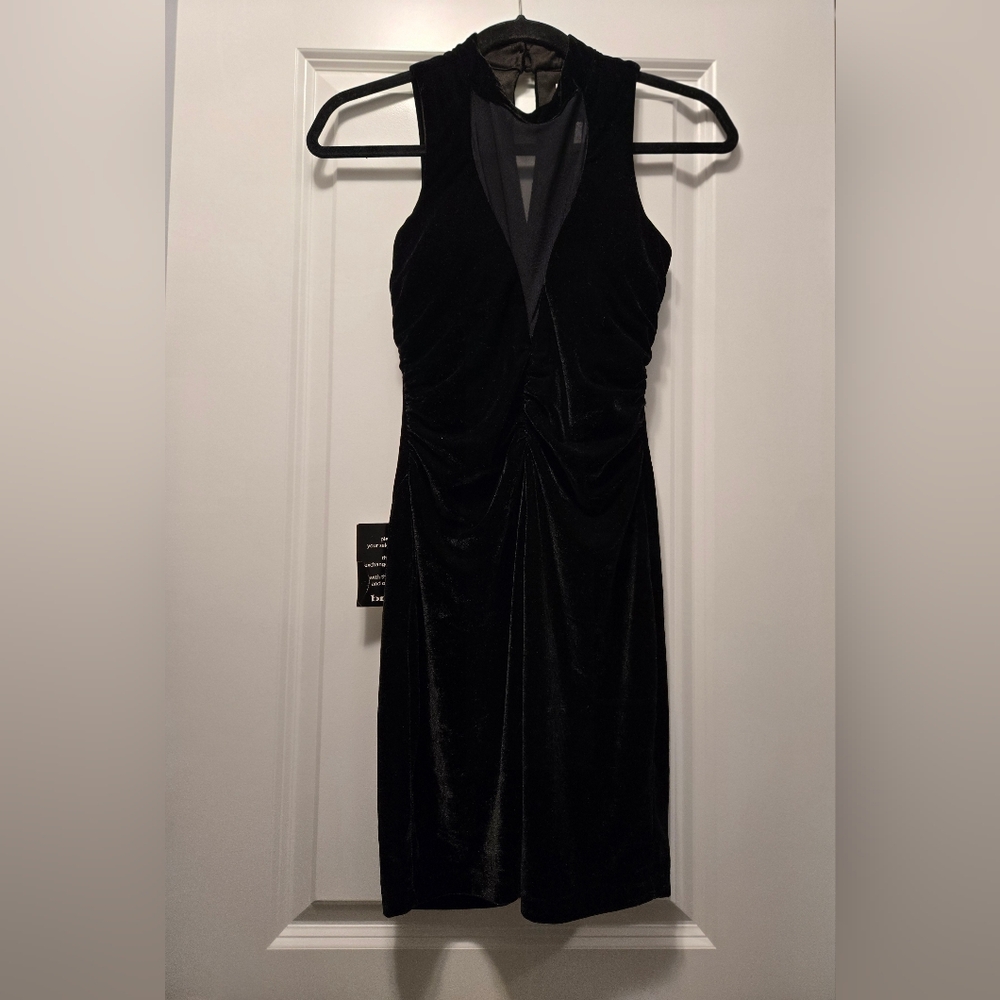 NWT - EMERALD SUNDAE Velour Dress with Mesh Panels. Size Small.
